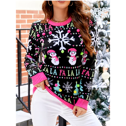Women's Christmas Sweater Knitted Long Sleeve Festive
