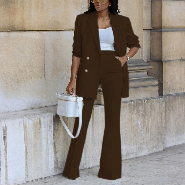 Stylish Women's Two-Piece Blazer Suit