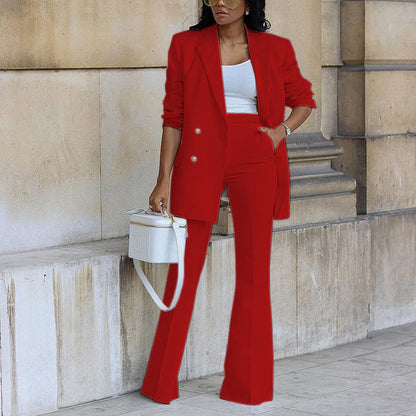 Stylish Women's Two-Piece Blazer Suit