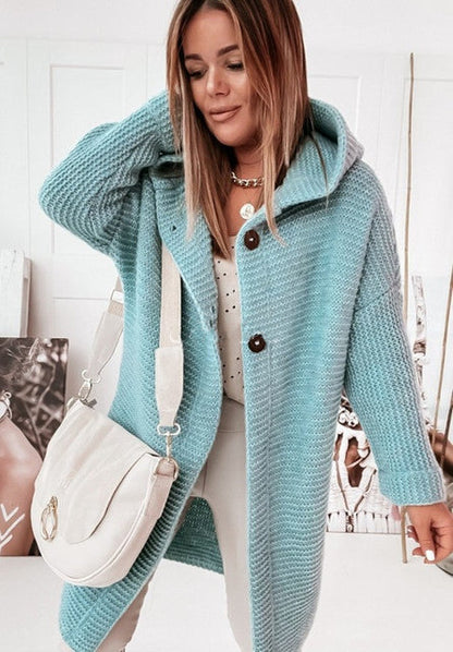 Cozy Winter Jacket Long-Sleeve Button-Up Cardigan