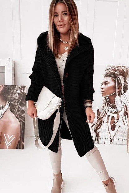 Cozy Winter Jacket Long-Sleeve Button-Up Cardigan
