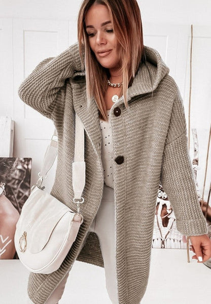 Cozy Winter Jacket Long-Sleeve Button-Up Cardigan