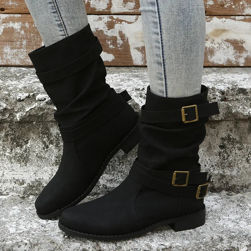 Stylish Knee-High Boots Retro Look