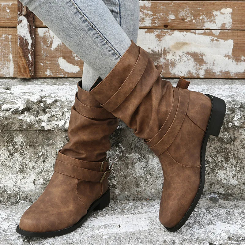 Stylish Knee-High Boots Retro Look