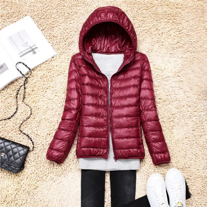 Warm Puffer Jacket Hood Zipper Waterproof