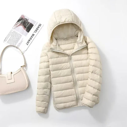 Warm Puffer Jacket Hood Zipper Waterproof