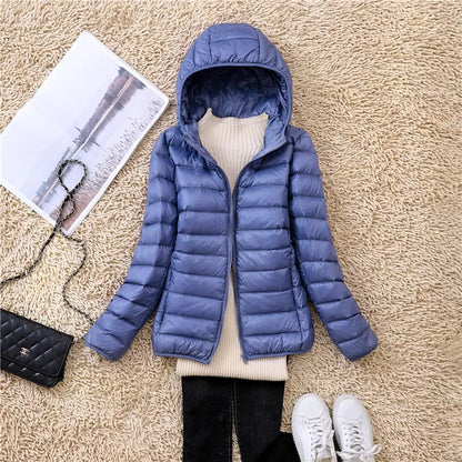 Warm Puffer Jacket Hood Zipper Waterproof