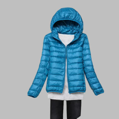 Lightweight Women's Packable Hooded Down Jacket