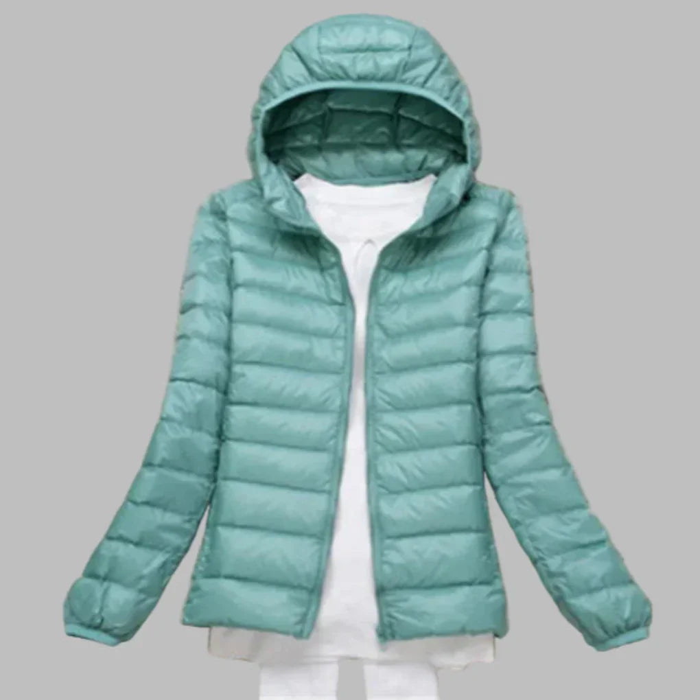 Lightweight Women's Packable Hooded Down Jacket