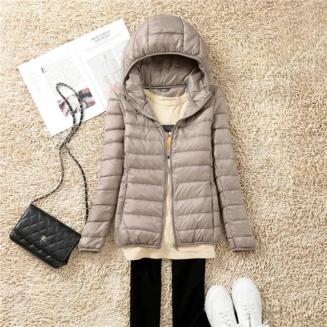 Winter Jacket with Hood - Lightly Insulated Heat-Retaining