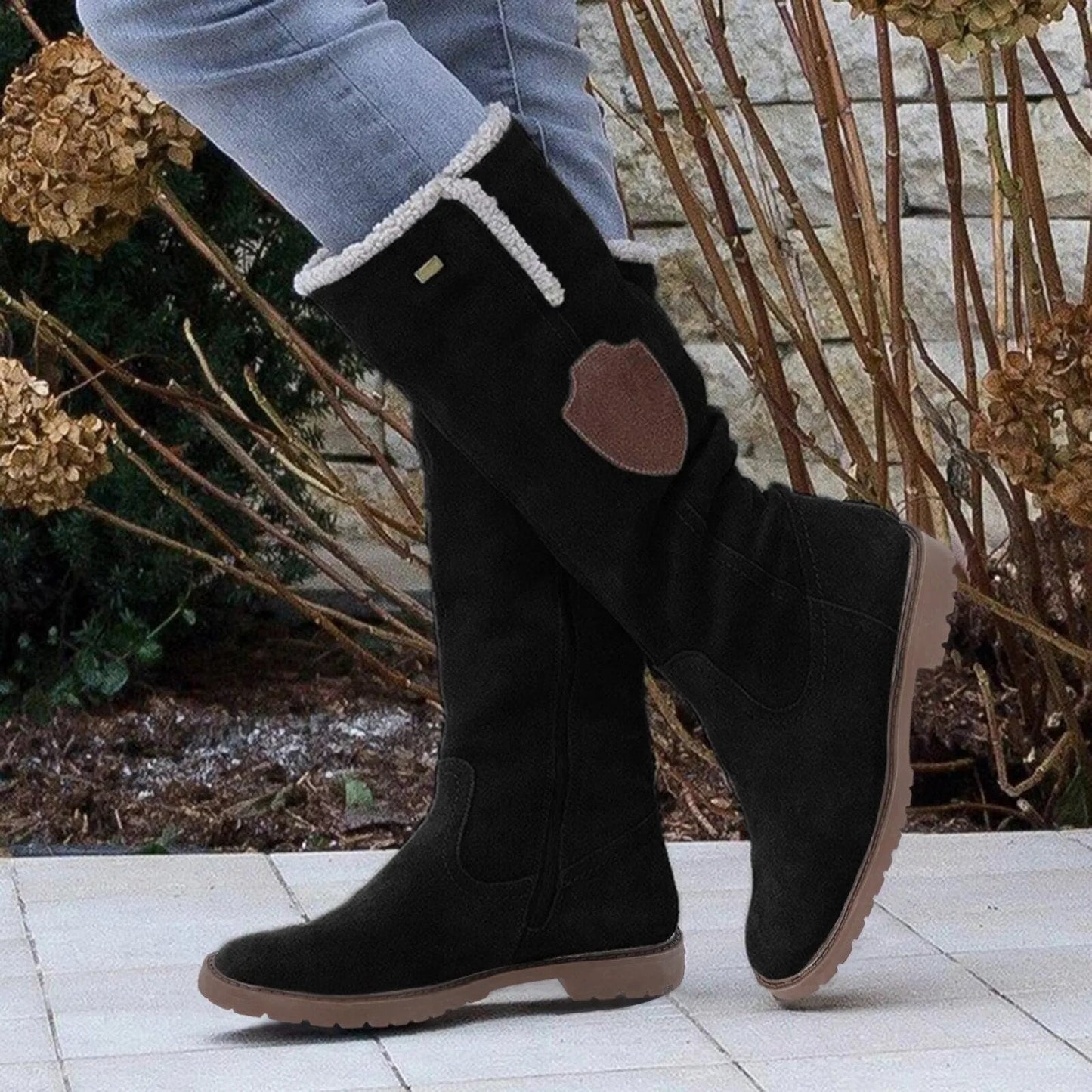 Stilvolle Knöchelstiefel Weiches Leder Futter Seitenreißverschluss - IdealeKleiden