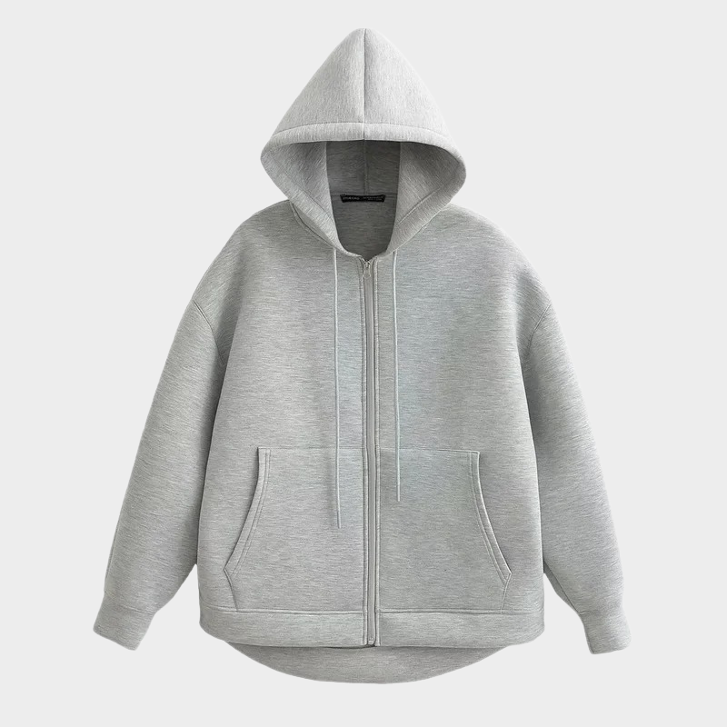 Klassische Kapuzenjacke aus reiner Baumwolle - IdealeKleiden