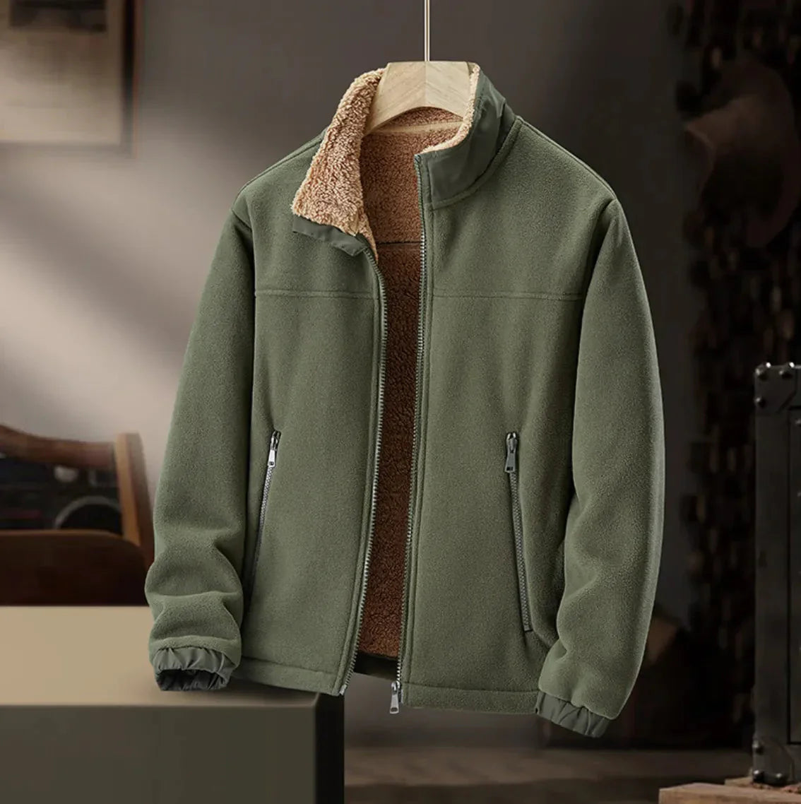 Soft fleece jacket with Sherpa lining