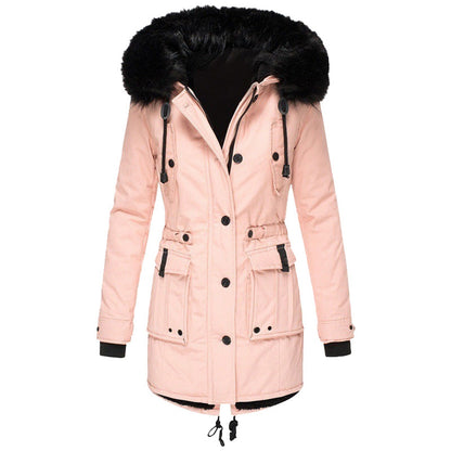 Elegant Women's Mid-Length Faux Fur Coat with Hood