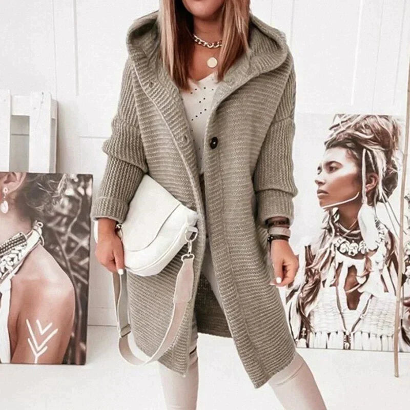 Cozy hooded cardigan Loose fit