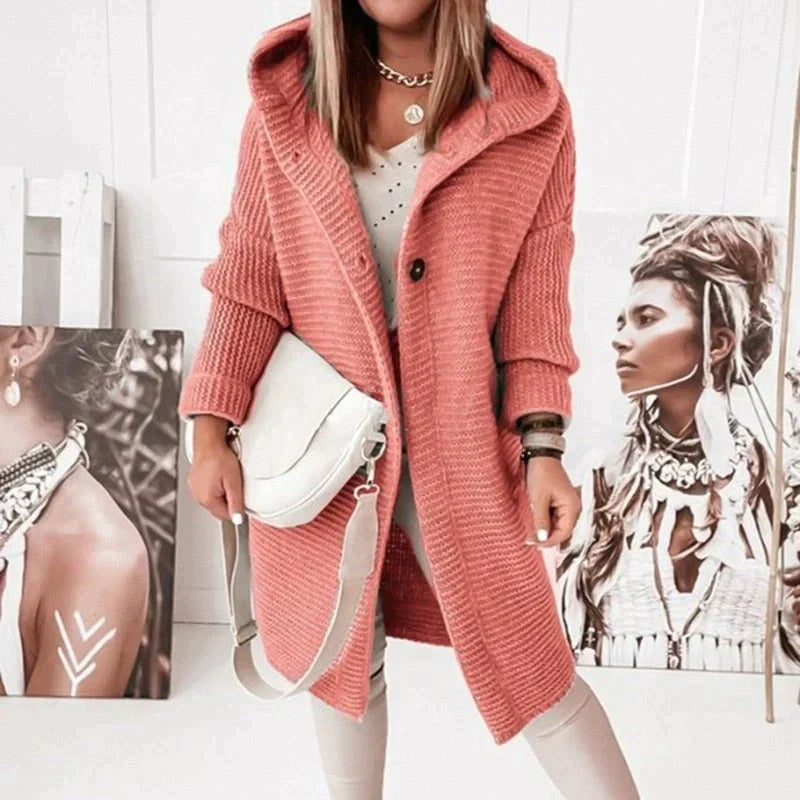 Cozy hooded cardigan Loose fit