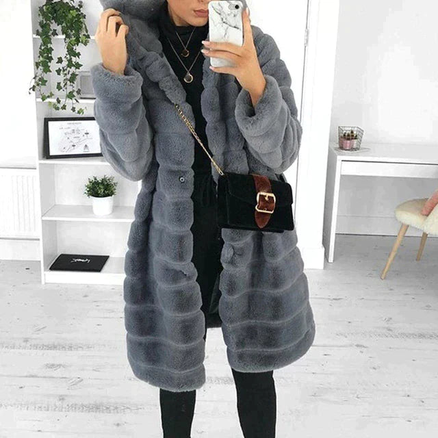 Women's Long Winter Jacket Teddy Coat Hooded
