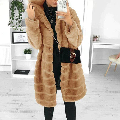 Women's Long Winter Jacket Teddy Coat Hooded