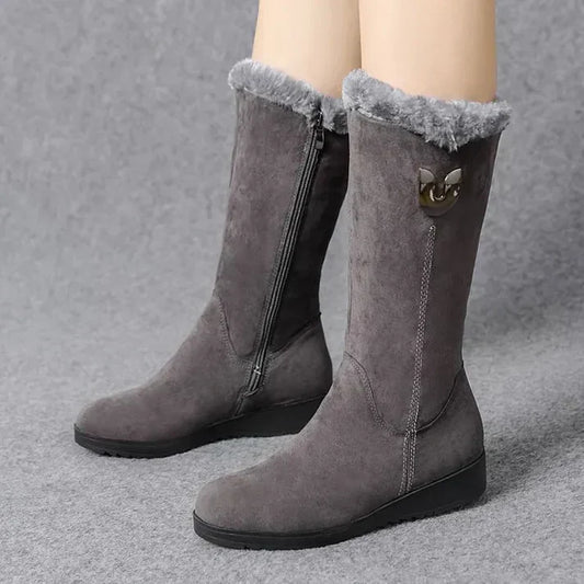 Damenschuhe Warmfleece Stiefel - IdealeKleiden