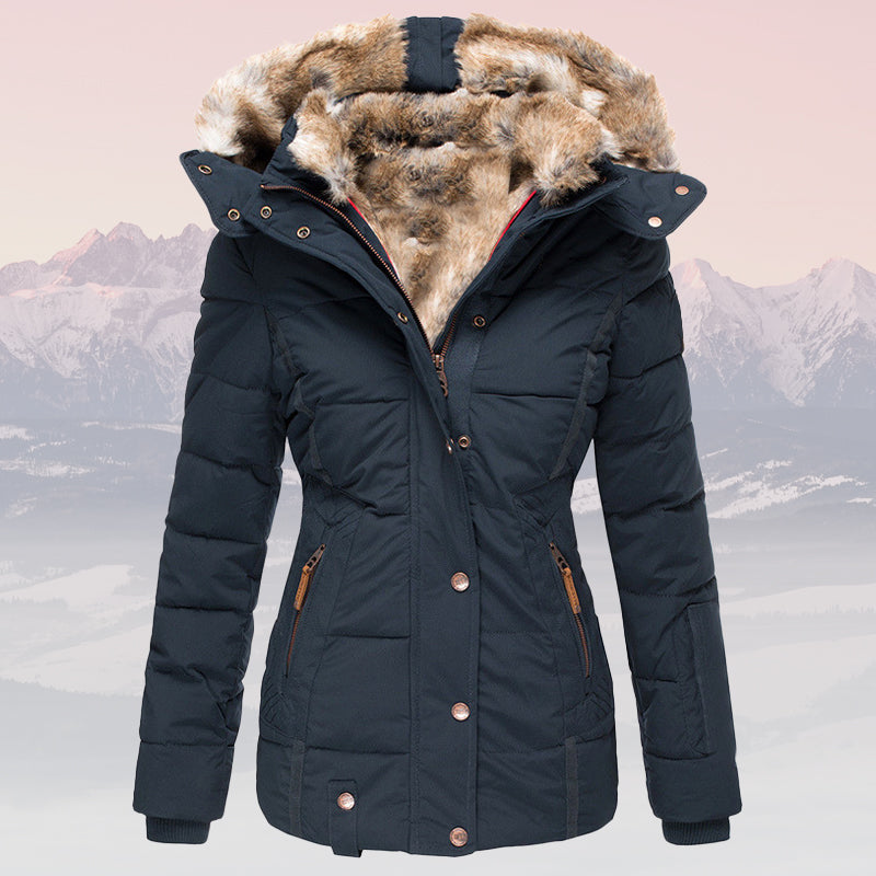 Winter Down Jacket Warm Fur Collar Hood