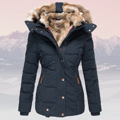 Winter Down Jacket Warm Fur Collar Hood