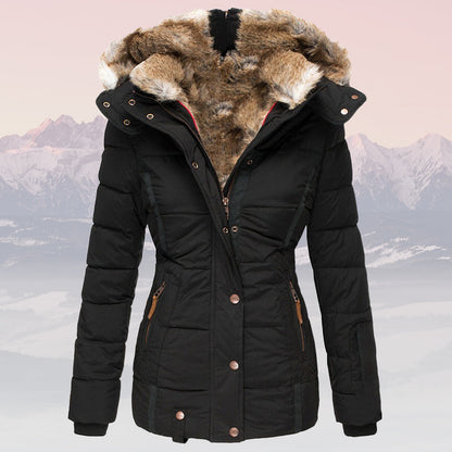 Winter Down Jacket Warm Fur Collar Hood