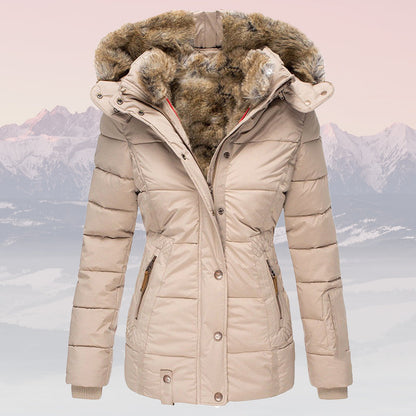 Winter Down Jacket Warm Fur Collar Hood