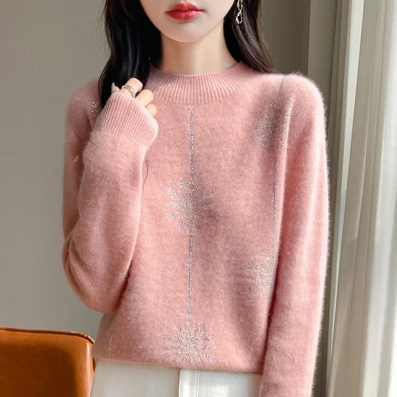 Damen Pullover Weich Warm Winter
