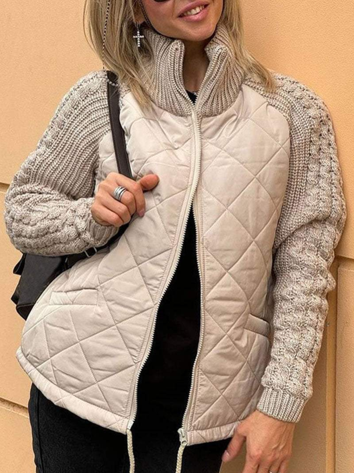 Women's Winter Jacket Knit Zipper Warm