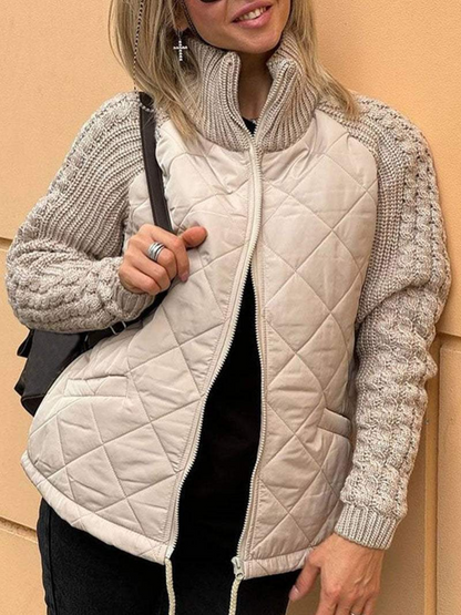 Women's Winter Jacket Knit Zipper Warm
