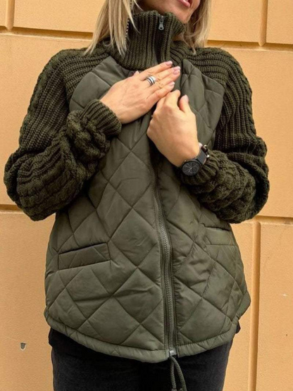 Women's Winter Jacket Knit Zipper Warm