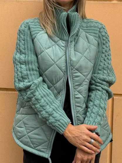 Women's Winter Jacket Knit Zipper Warm