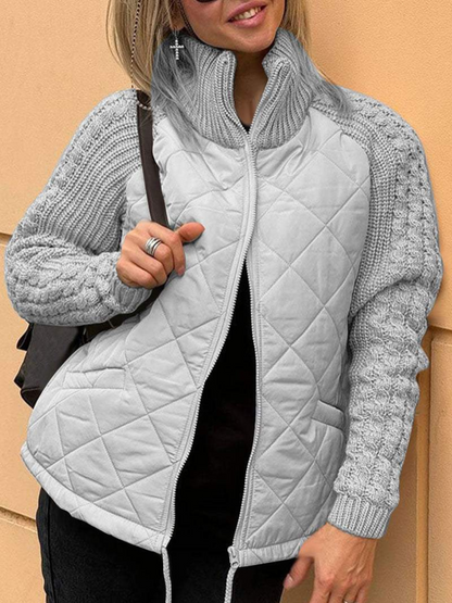 Women's Winter Jacket Knit Zipper Warm
