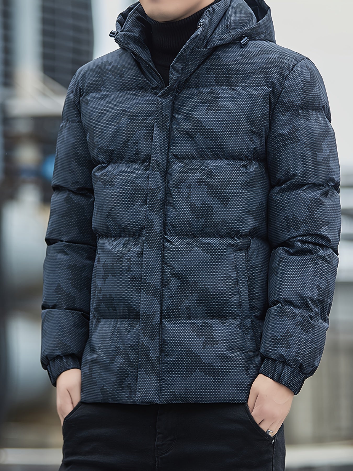 Warmes Winteroberteil Pufferjacke Stehkragen