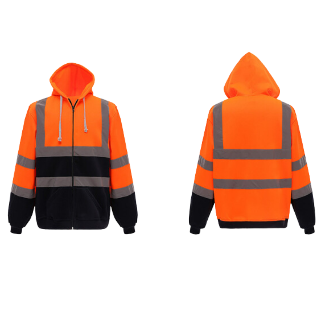 Men's Reflective Safety Jacket with Hood