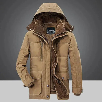 Warm quilted coat with hood
