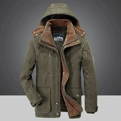 Warm quilted coat with hood