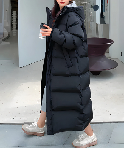 Warmes Winterkleid & Lange Winddichte Jacke - IdealeKleiden