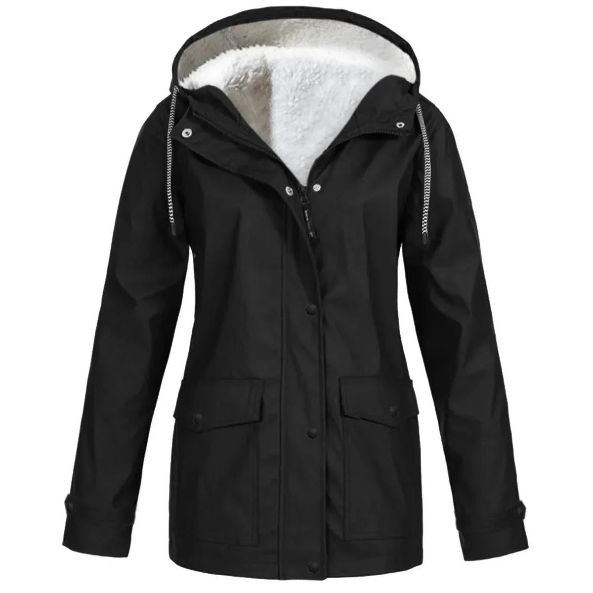 Warme Fleece-Jacke Damen Outdoor Kapuze - IdealeKleiden