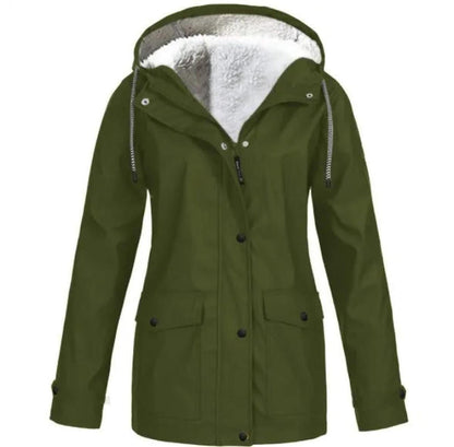 Warm Fleece Jacket Women Outdoor Hooded