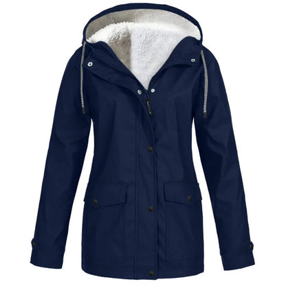 Warm Fleece Jacket Women Outdoor Hooded