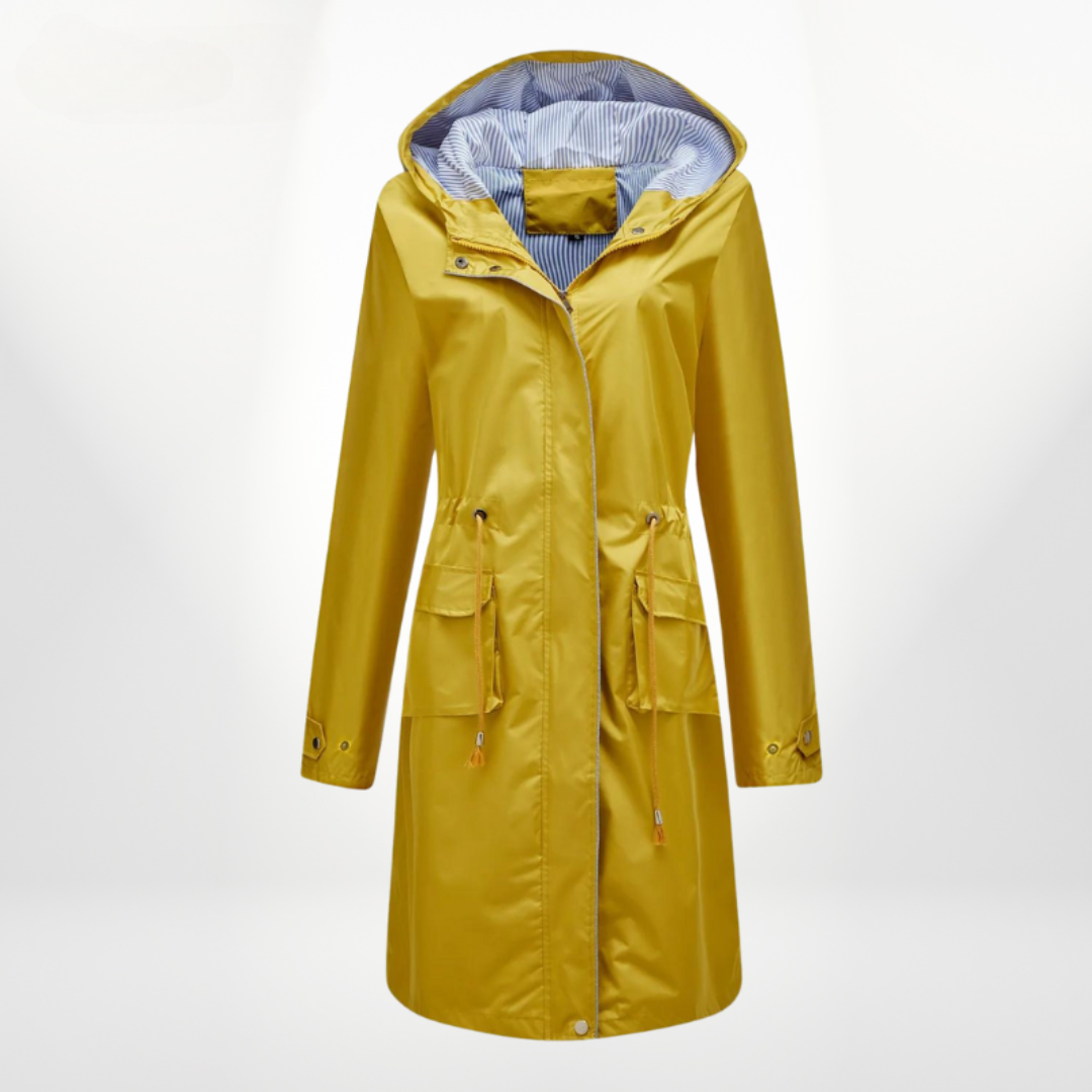 Women's Long Waterproof Raincoat with Hood