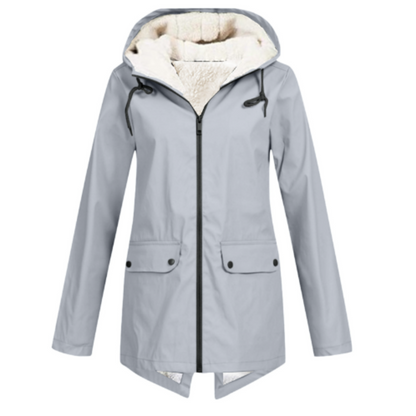 Women's Waterproof Warm Jacket with Hood and Fleece Lining