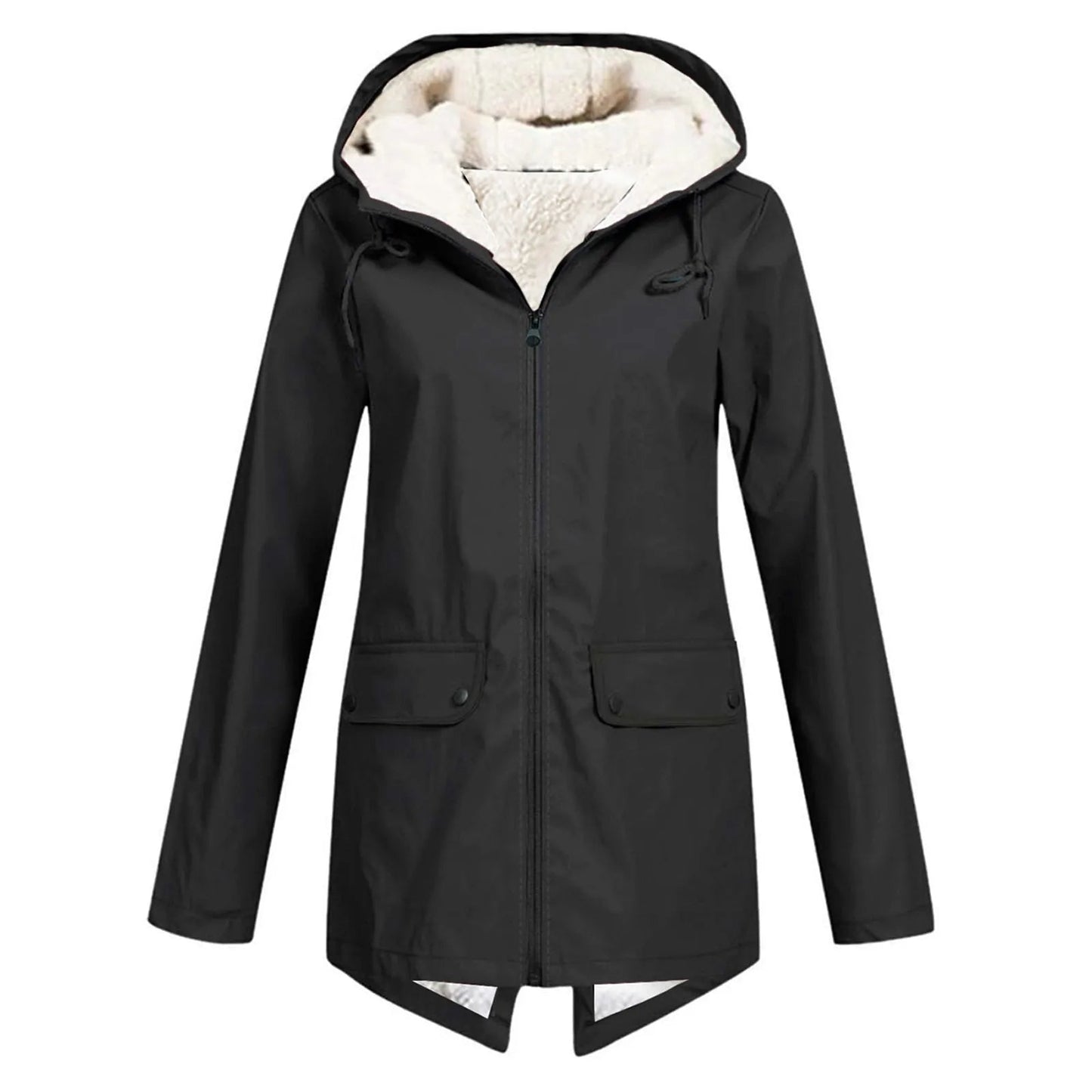Women's Waterproof Warm Jacket with Hood and Fleece Lining