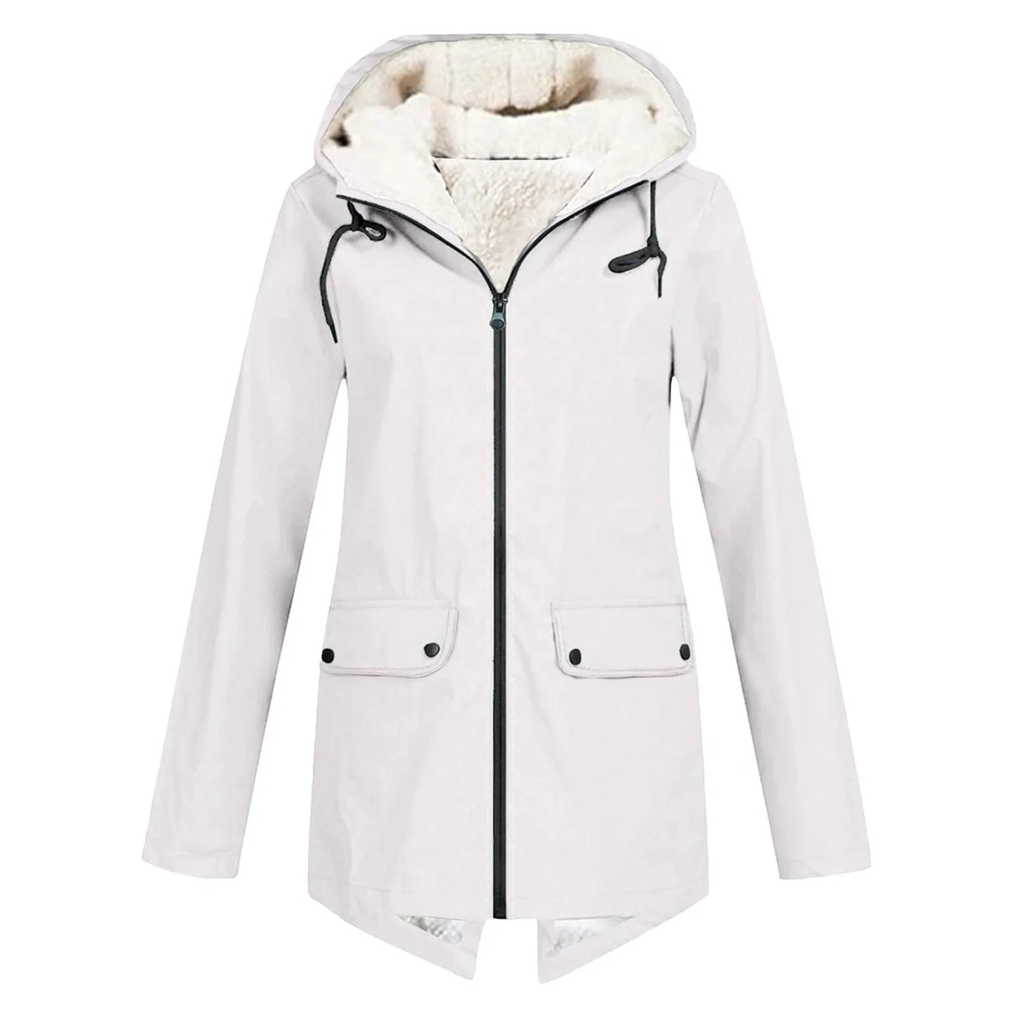 Women's Waterproof Warm Jacket with Hood and Fleece Lining