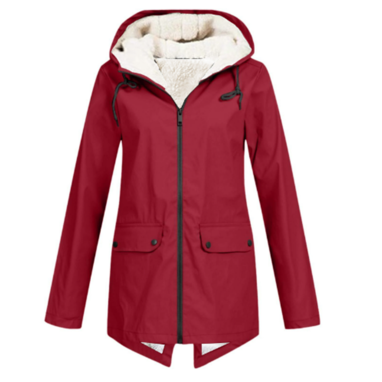 Women's Waterproof Warm Jacket with Hood and Fleece Lining