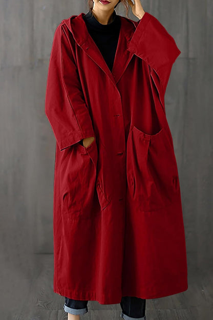 Women's Oversize Red Windbreaker