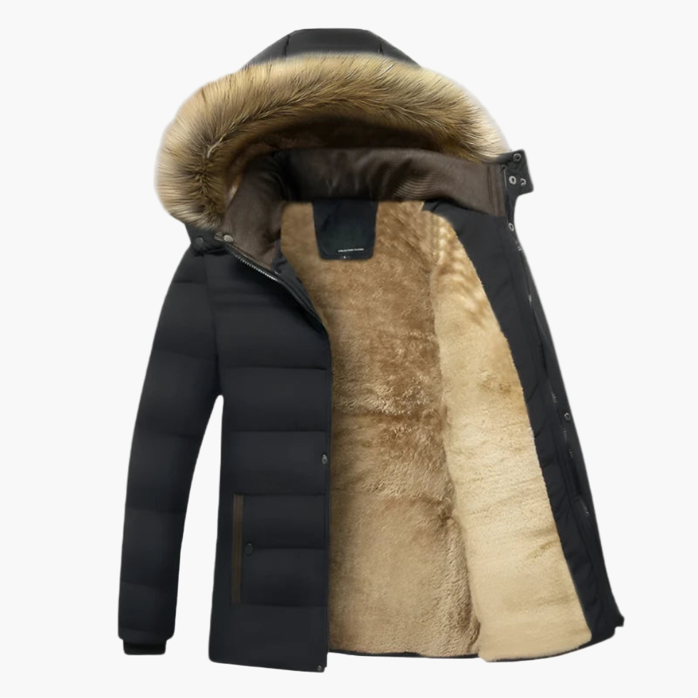 Men's Robust Winter Parka Hood Faux Fur Lining