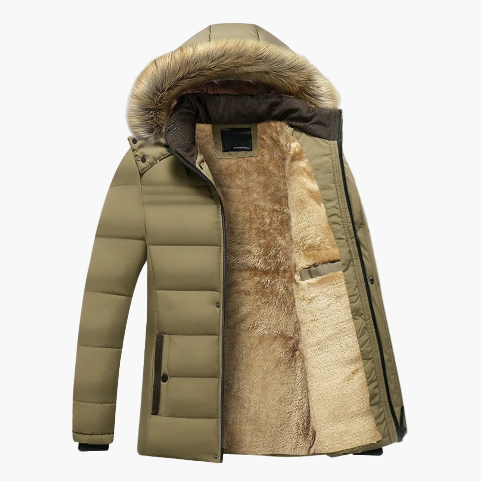 Men's Robust Winter Parka Hood Faux Fur Lining