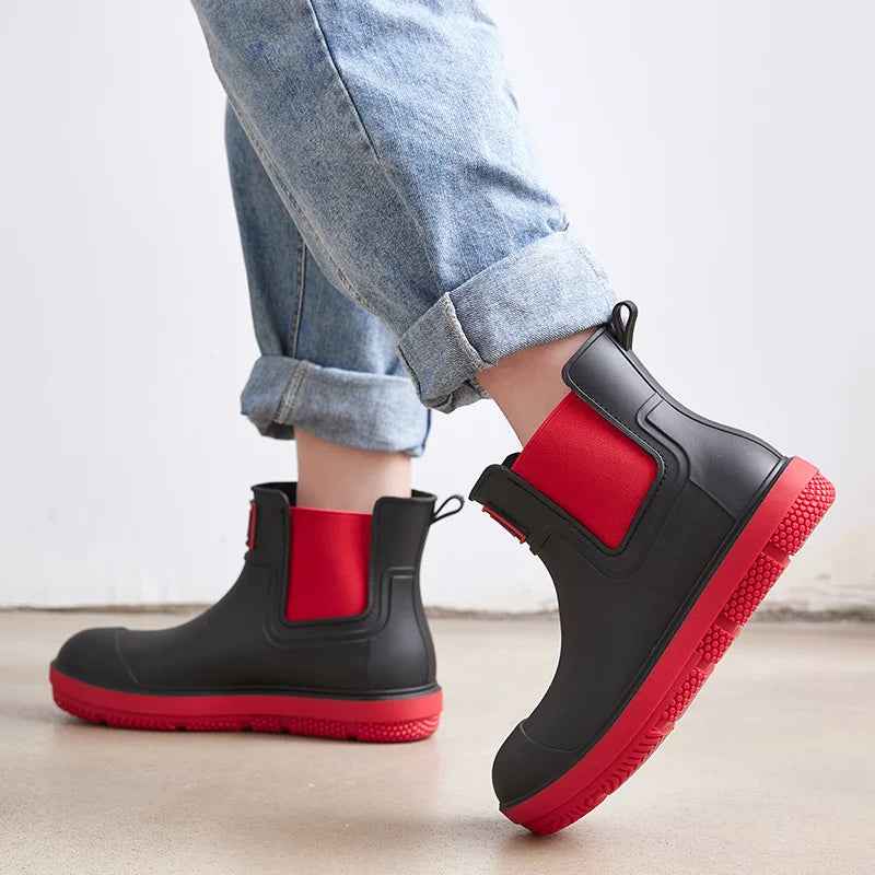 Wasserdichte Regenstiefel Damen Elegant Mittelzylinder Design - IdealeKleiden